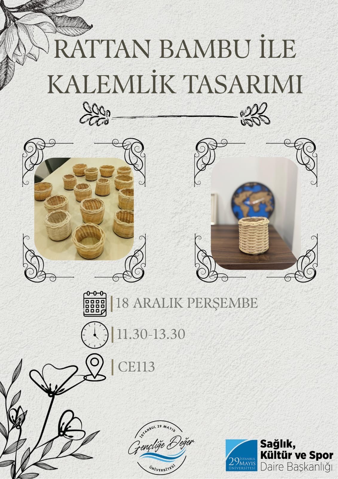 Rattan Bambu ile Kalemlik Örme Atölyesi