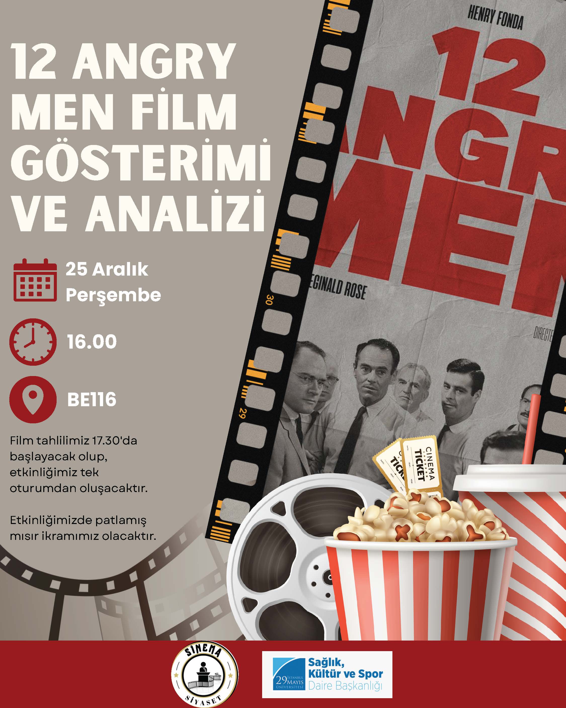 12 Kızgın Adam Film Gösterimi ve Analizi