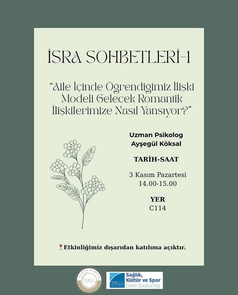 İsra Sohbetleri -1 : Bağlanma Stilimizin Romantik İlişkilere Yansıması